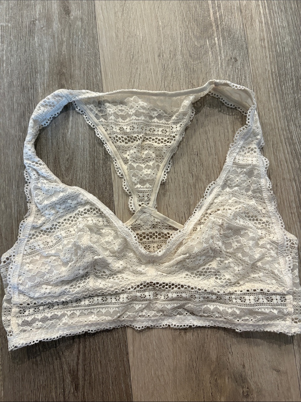 Victoria's Secret Lace Racerback Bralette - Cream